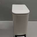 Cesun Small Bathroom Trash Can with Lid Soft Close, Step Pedal, 6 Liter / 1.6 Gallon Stainless Steel Slim Garbage Can for Bedroom, Diaper Waste Basket with Removable Inner Bucket (White)