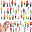 Namalu 200 Pcs Mini Figurines 1: 100 Scale 0.79 Inch Sitting and Standing Plastic Miniature Assorted Poses Architectural Painted Tiny People Model for Model Trains and Miniature Scenes