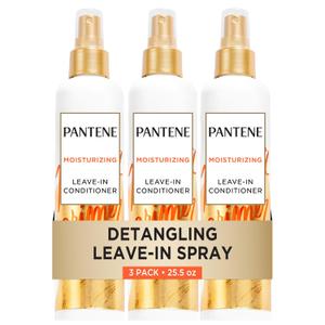 Pantene Conditioning Detangler Spray, ProV Repair & Protect, Nutrient Boost for Damaged Hair, Antioxidant Enriched, LeaveIn Conditioner, Smooth & Shine, SulfateFree, 8.5 Fl Oz, 3 Pack