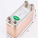 BestEquip Heat Exchanger 3"x7.5" 40 Plates Brazed Plate Heat Exchanger 316L 3/4" MPT Heat Exchanger B3-12A Beer Wort Chiller for Hydronic Heating