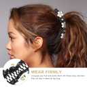 Lurrose Flower Hair Clip Banana Barrette Toothed Hair Claw Acrylic Floral Ponytail Holder Strong Tension Accessory for Women Girls Party Work