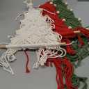 Large Macrame Christmas Tree 3 Set Macrame Christmas Wall Decoration Hanging Ornaments Boho Wall Decor for Party Supplies(White,Red,and Green)