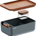 Cubbi - Airtight Box with Tray - Silicone Seals - 100% Air-Tight Storage Box with Accessories  Grey (Gray)