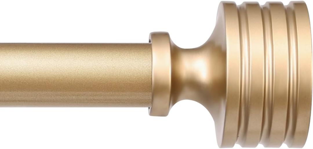 Gold Curtain Rods for Windows 32 to 45 inches, 1-inch Diameter Heavy Duty Curtain Rods, Adjustable Single Window Curtain Rod with Dumbbell Design Finials