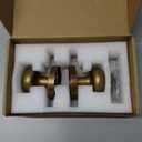 Dummy Door Knobs Interior, Antique Brass Bronze Door Knobs, Vintage Non-Locking Inactive Door Handle for Closet and Bifold, 2 Pack