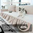 MDSASFD Pet Couch Covers for Sofa, Dog Couch Cover Washable, Cat Couch Protector Non-Slip, Pet Sectional Sofa Covers with Skirt, Sofa Cover for Arm&Backrest(1pc/Beige White/27.5"[27.5"+7.8" Skirt])