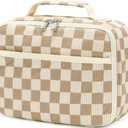 Bluboon Kids Girls Lunch Bag Insulated Lunch Box for school Corduroy Lunch Cooler Organizer School Kids Lunch Tote (Corduroy checkered brown)