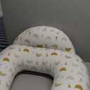 Little Grape Land Nursing Pillow for Breastfeeding, Ergonomic Feeding Pillow with Removable Cover, Baby Feeding Pillow with Hidden Zipper Guard and Supportive Breathable Filling, Shell, Upgraded