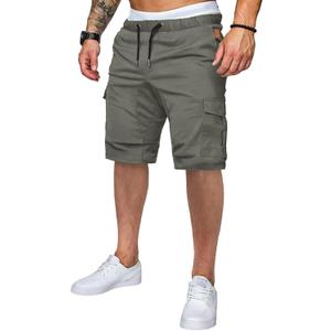 JMIERR Mens Casual Cargo Shorts - Cotton Drawstring Stretch Summer Beach Shorts Twill Chino Short with 6 Pockets (XX-Large, 01 Grey)