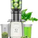 Cold Press Juicer Machines - Masticating Juicer Machines With 5.3'' Large Feed Chute,300W High Juice Yield,800ml Two Cups, Slow Juicers Extractor Easy To Clean