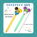 6 Pcs Cute Mouse Head Character Ears Pens Multi Color Pencil Nootbook Signature Office Desk Stationary Accessories for Teacher School Office Supplies