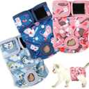 Reusable Cat Diapers 3 Pack with Good Absorbency Kitten Diapers Small for Female & Male Cats - Easy to Put On, Secure Fit (SmallNew Born-10.5"Waist)