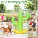 Sprinkler for Kids, Inflatable Cactus Water Toys for Boys Girls, Summer Outdoor Game with 4 Rings, Backyard Water Sprinkler Spray Toy Fun Gifts for Children Ages 3 4 5 6 Years and Up