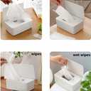 DEF Wipes Dispenser, Polypropylene Baby Wipes Case Sealed Keeps Wet Tissue Fresh Flushable Case Holders Easy Open and Close Non-Slip for Desk Office Dorm Kitchen Washroom Vanity (White)