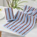YiLUOMO Pale Blue Modern Wave Pattern Design Hand Towel Set of 2 Ultra Soft 100% Cotton Quick Dry Highly Absorbent Bathroom Hand Towels 13x 29 Inch