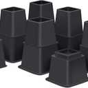 Bed Risers 8 inch Heavy Duty,Elevation in Heights 3, 5, 8 InchAdjustable Furniture Risers for Chair Table and Desk Legs Lifting (6 Pack,Black)