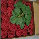Lifewit Artificial Flowers, 50 Pcs Dark Red Foam Real Looking Roses with Stems, Fake Roses for DIY Wedding Bouquets, Centerpieces Arrangements, Valentine Decorations