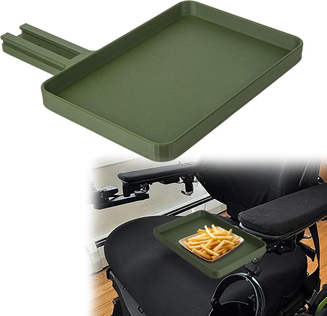 Wheelchair Tray for Permobil,Wheelchair Tray Table Removable Adult,Compatible with F5 F3 Models for Standard Rail Armrests 8.46 x 5.71 Inch Surface to Hold Items