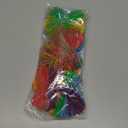 Leinuosen 12 Pieces Stringy Balls Sensory Stringy Ball Soft Rainbow Pom Bouncy Stress Bags Stuffers Party Favors Birthday Gifts, Multicolor (2.75 Inch)