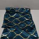 DEZENE 18x18 Inch Gold Velvet Throw Pillow Covers: 2 Pack Square Decorative Pillow Cases for Bedroom Sofa Couch Living Room, Teal