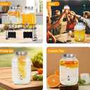 2-Pack 1 Gallon Glass Drink Dispensers for Parties - Leak-Proof Beverage Dispenser with Stand, Spigot, Ice Cylinder & Chalkboard Labels - Perfect for Lemonade, Iced Tea, and Party Drinks