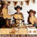 5 Pcs Cowboy Charcuterie Boards with Dipping Saucers Western Party Serving Trays Cowboy Hat Cowgirl Boot Bamboo Platter Cactus Cheese Board for Western Cowgirl Birthday Gifts Party Decorations