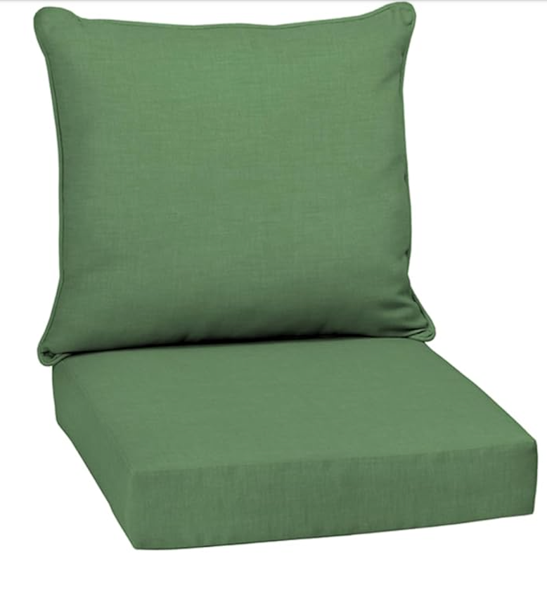 Arden Outdoor Deep Seat Cushion Set (1-Pack), 24 in x 24 in, Weather-Proof, Rain-Proof, Fade Resistant Patio Cushion for Chair, Sofa, and Couch Bright Moss Green Leala