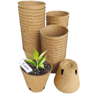 Napia Peat Pots Seed Starter - 30 Pack 3.15 inch Biodegradable Seed Starter Pots Peat Pots for Seedlings with 30pcs Plant Labels, Seedling Pots Starter Pots for Planting Seeds with Drainage Holes