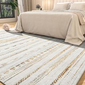 9x12 Area Rugs for Living Room Machine Washable Rug Distressed Indoor Carpet Neutral Moroccan Boho Rug Ultra Soft Area Rug for Bedroom Dining Room Playroom Office, Multi-Color