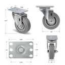 Caster Wheels, 3.5" Heavy Duty Casters Set of 4 with Load Capacity 1000lbs Capacity(2 Swivel & 2 Rigid