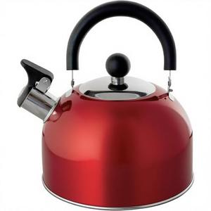 Lily's Home 2 Quart Stainless Steel Whistling Tea Kettle, the Perfect Stovetop Tea and Water Boilers for Your Home, Dorm, Condo or Apartment. Red