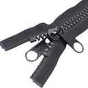 MebuZip 2PCS #10 40 Inch Heavy Duty Separating Plastic Zippers with Double Pull Tab Zipper Sliders Zippers for Sleeping Bag, Boat, Canvas, Cover, Trampoline, Dog Bed, Tent (Black)