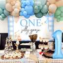 Blue One Silly Goose Backdrop for 1st Birthday Decorations Silly Goose Balloons Banner Goose First Birthday Party Baby Shower Decor Party Supplies