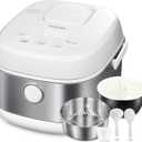 TOSHIBA Induction Heating Rice Cooker - Low Carb, Low Sugar, Digital Steamer, 5.5 Cups (Uncooked), 8 Cooking Functions, 24H Timer & Auto Keep Warm, Silvery white
