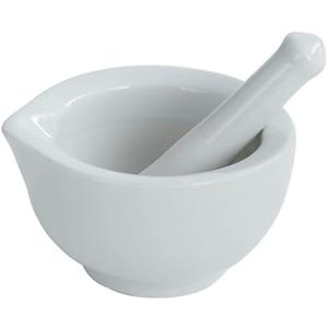 Porcelain Mortar and Pestle, Spice Garlic Herb Grinder,Mixing Grinding Bowl, Crusher Set,Kitchen Tools- 3.2inch