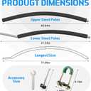Trampoline Poles Replacement, Fit for 8-16ft Frame, Universal Curved Enclosure Net Pole, Includes Mounting Hardware & Foam Cover, 2 Installation Options