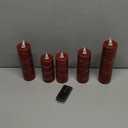 Red Flameless Candle Fairy String Light, Water Drop Flame, Advanced LED Flame Simulation with Remote and Timed Candles, 5-Cell Battery PoweredChristmas Candle