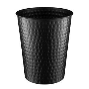 Monarch Abode Metal Bathroom Trash Can Waste Basket for Bedroom, Office Desk, & Dorm, Hand Hammered, Durable Decorative Black Small Trash Can Bathroom Garbage Bin Wastebasket