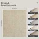 Valenrug 8x10 Area Rugs for Living Room, High-Low Pile Washable Rug, Beige