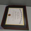 upsimples 11x14 Diploma Frame Certificate Degree Document Frame with High Definition Glass, 8.5 x 11 with mat for Wall and Tabletop, Mahogany Double Mat, 1 Pack