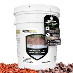 Mulch & Rock Bond - Binder for Mulch, Rock, Bark, & Pea Gravel, Safe for Plants & Pets, Strong Stabilizing Glue (5 Gallon)