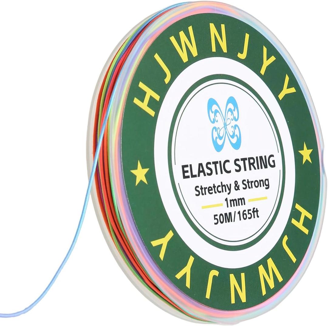Stretchy Bracelet String,1 mm 165 Feet Sturdy Durable Elastic String Cord for Jewelry Making, Necklaces, Beading and Crafts (Rainbow)