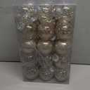 Clear Plastic Christmas Ball Ornaments, 30ct 2.36 Inch Champagne Balls for Tree Decoration - Shatterproof for Holiday Wedding Party Gifts