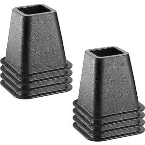 Simplify 2 Pack 6 inch 4 Pack Bed Risers, Black