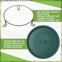 14.37 Ground Level Bird Bath for Outside Floor Standing Large Bird Bath for Patio Garden or Deck Black Steel Wire Stand with Dish Outdoor Feeder Water Bowl (Green)