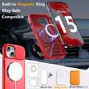 Innaght Magnetic for iPhone 15 Case with Stand,Compatible with MagSafe,Rugged,Heavy Duty,Protective case Kickstand,[Built-in Invisible Stand],Red