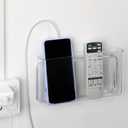Wall Mount Storage Organizer Box for Phone Remote Control Holder Clear L