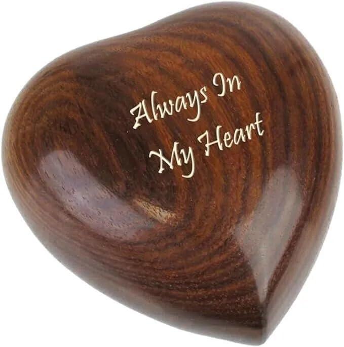 Handcrafted Wooden Heart Urn for Human Ashes - Elegant and Durable Memorial Keepsake