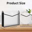 3 Pcs 11 x 17 Inch Expandable Tabloid Size Document Folder with Label A3 Plastic Folders for Documents Expanding File Wallet Envelope Size (3, Black)