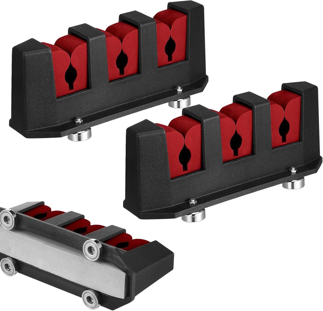 2 Pcs Magnetic Fishing Rod Holder for Car Fishing Pole Rack Vertical Rod Storage Holders for Truck Bed Boat Wall Garage Door (7.76 Inch, Red)